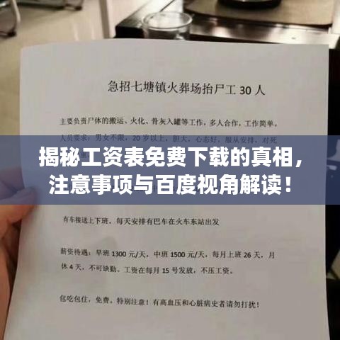 揭秘工资表免费下载的真相，注意事项与百度视角解读！