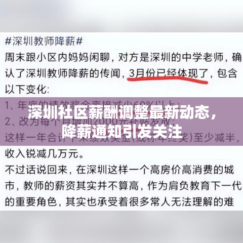 深圳社区薪酬调整最新动态，降薪通知引发关注
